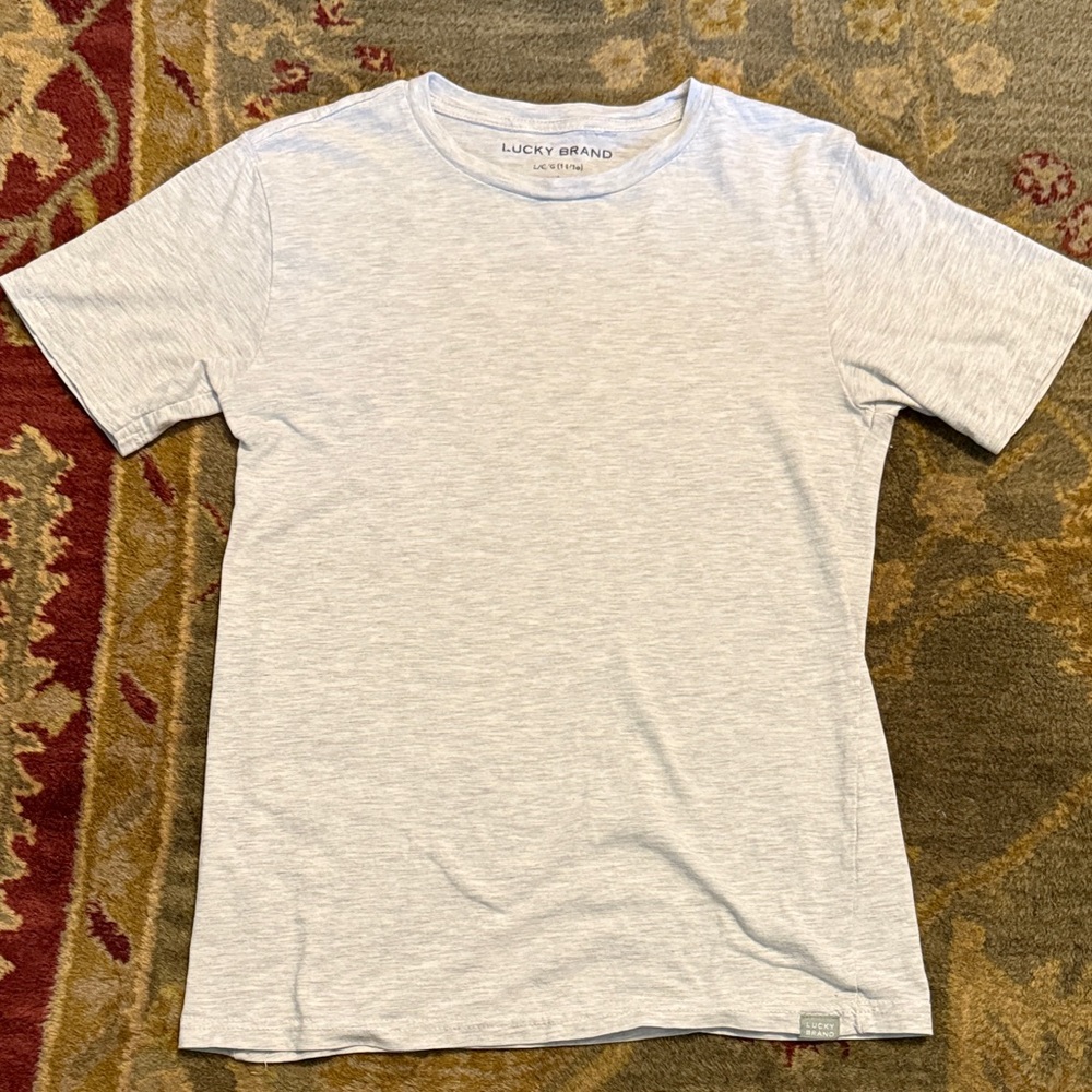 Lucky Brand Boy's 14-16 Heather Light Gray Short Sleeve Tee